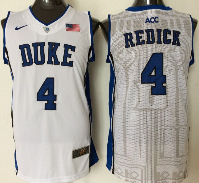 NCAA Men Duke Blue Devils #4 redick white style 2->ncaa teams->NCAA Jersey